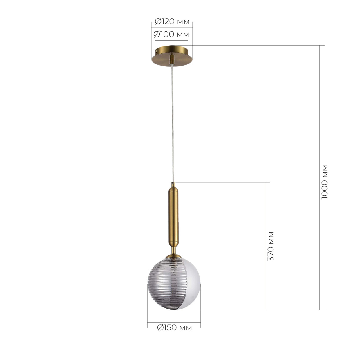 SLE1096-203-01 Подвес Матовое золото/Белый, Дымчатый G9 LED 1*5W AVEIRO — изображение 4