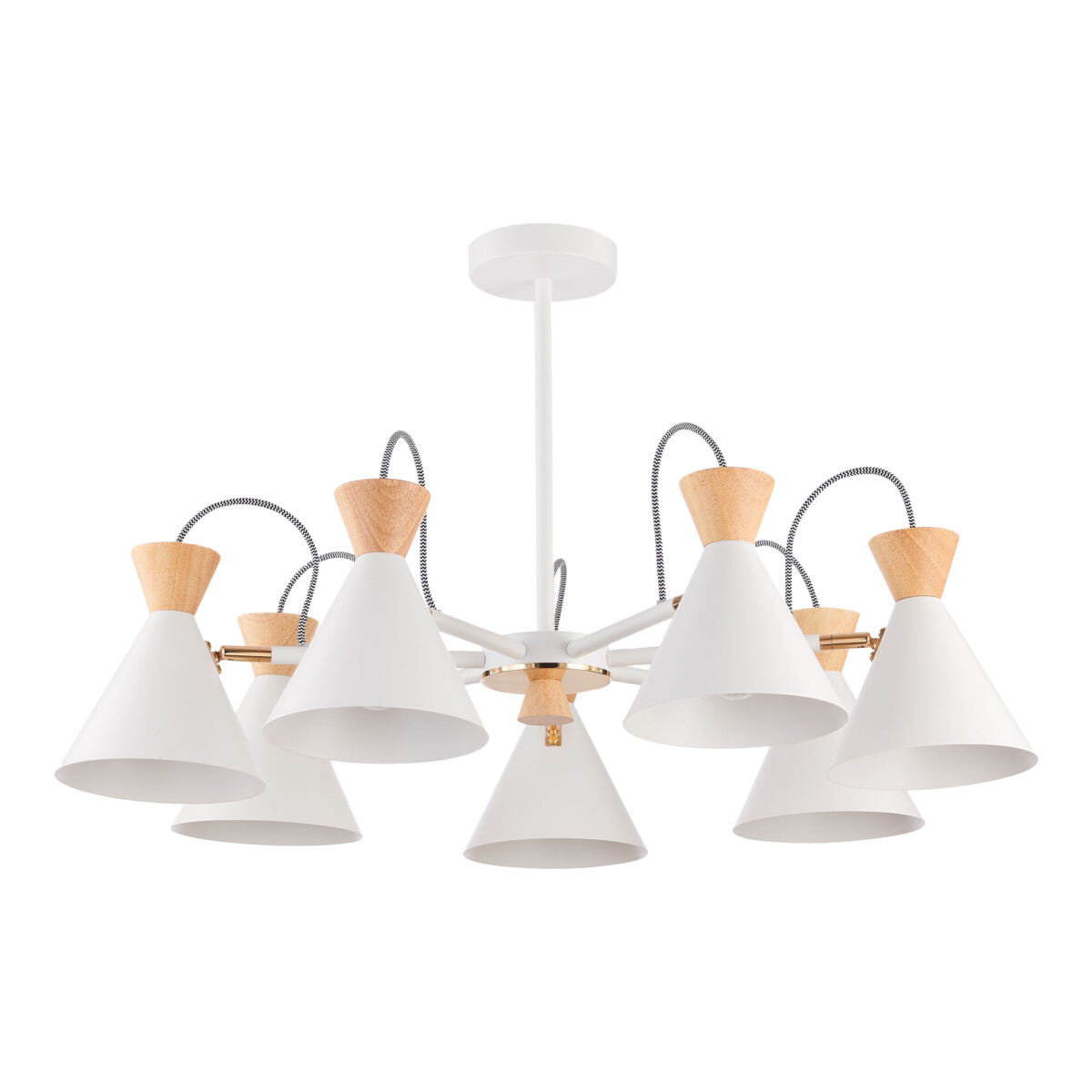 SLE125102-07 Светильник потолочный Белый, Золотистый/Белый, Светлое дерево E14 7*40W MODICA — изображение 2