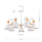 SLE125102-07 Светильник потолочный Белый, Золотистый/Белый, Светлое дерево E14 7*40W MODICA — изображение 4