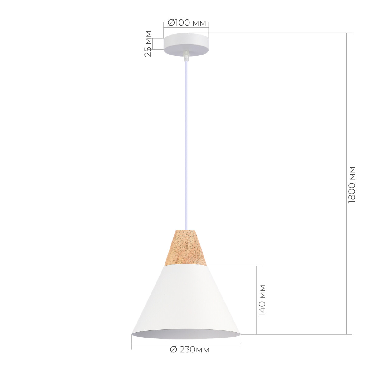 SLE125103-01 Светильник подвесной Белый/Белый, Светлое дерево E27 1*60W MODICA — изображение 4