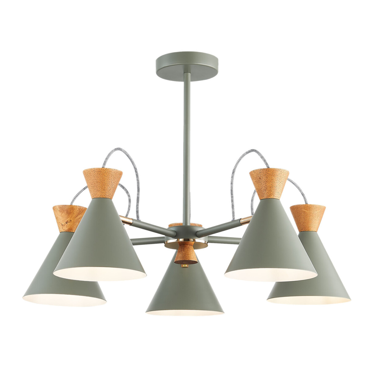 SLE125112-05 Светильник потолочный Серый, Золотистый/Серый, Темное дерево E14 5*40W MODICA — изображение 1