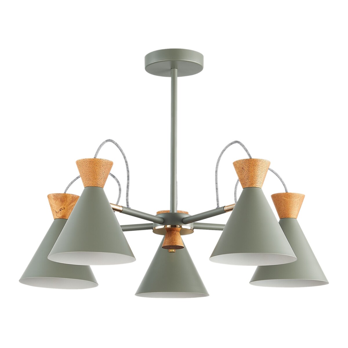 SLE125112-05 Светильник потолочный Серый, Золотистый/Серый, Темное дерево E14 5*40W MODICA — изображение 2