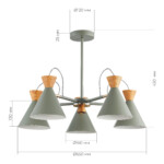 SLE125112-05 Светильник потолочный Серый, Золотистый/Серый, Темное дерево E14 5*40W MODICA — изображение 4