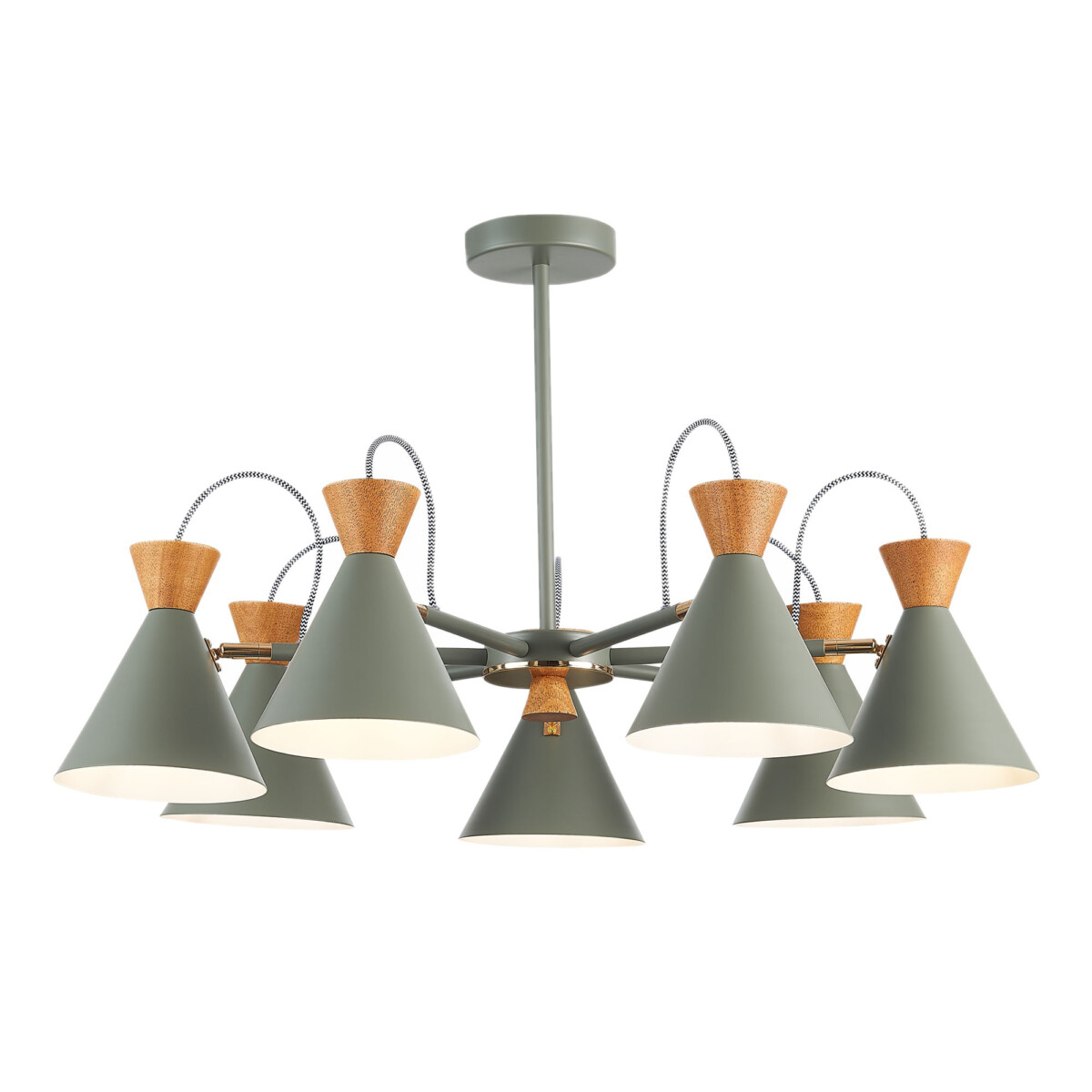 SLE125112-07_01W SLE125112-07 Светильник потолочный Серый, Золотистый/Серый, Темное дерево E14 7*40W MODICA — изображение 1