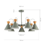 SLE125112-07 Светильник потолочный Серый, Золотистый/Серый, Темное дерево E14 7*40W MODICA — изображение 4