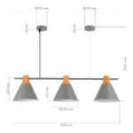 SLE125113-03 Светильник подвесной Серый/Серый, Светлое дерево E27 3*60W MODICA — изображение 5