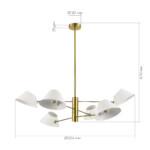 SLE1253-353-06 Светильник подвесной Латунь/Белый E14 6*60W NORBI — изображение 5