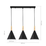 SLE1255-403-03 Светильник подвесной Черный/Черный E27 3*40W ARKET — изображение 4