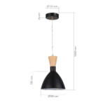 SLE1256-403-01 Светильник подвесной Черный/Черный, Светлое дерево, Золотистый E14 1*40W VISTA — изображение 4