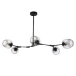 SLE154843-05 Светильник подвесной Черный/Дымчатый E27 5*40W RAMETTO — изображение 2