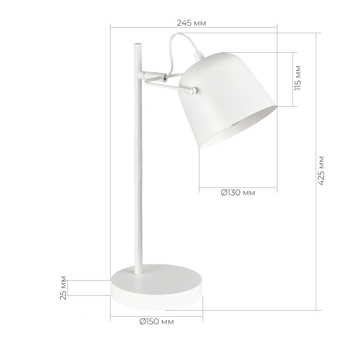 SLE1805-504-01 Прикроватная лампа Белый/Белый E27 1*40W BLANK — изображение 3
