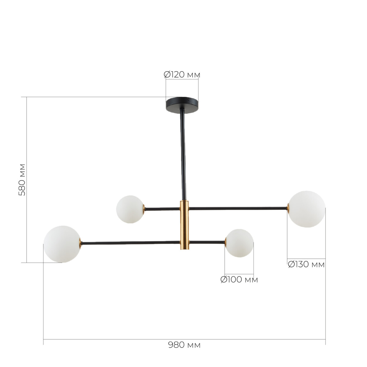 SLE220103-04 Светильник потолочный Черный, Бронза/Белый G9 4*5W ARCOLA — изображение 4