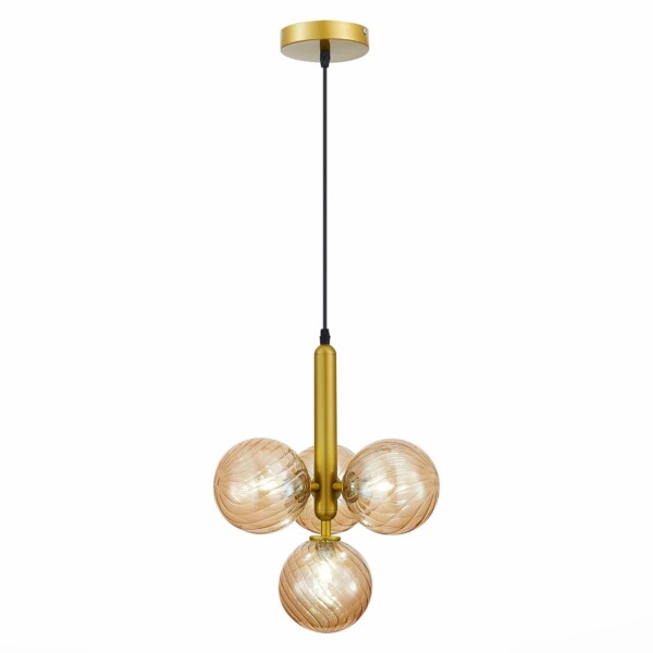 SLE220323-04 Светильник подвесной Золото/Янтарный G9 4*5W 4000K SALERNO