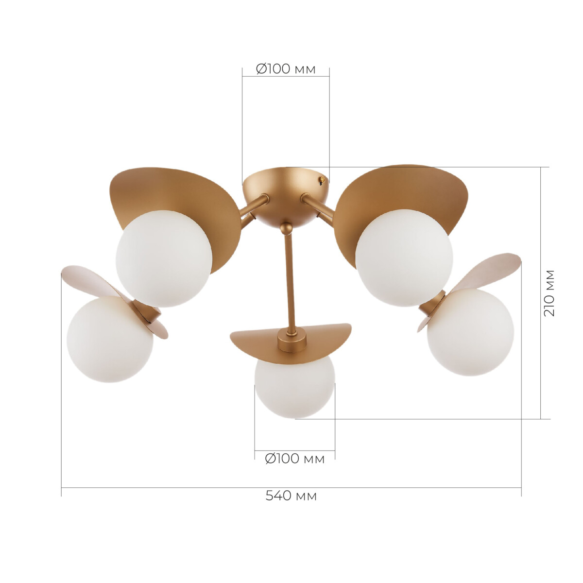 SLE220502-05 Светильник потолочный Золотистый/Белый G9 5*5W BOLZANO — изображение 4