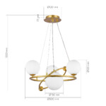 SLE2210-203-04 Светильник подвесной Золотой/Белый G9 LED 4*5W ARTU — изображение 4