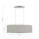 SLE300533-03 Светильник подвесной Никель/Серый, Серебристый E27 3*40W BRESCIA — изображение 2