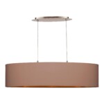 SLE300553-03 Светильник подвесной Никель/Темно-бежевый, Золотистый E27 3*40W BRESCIA