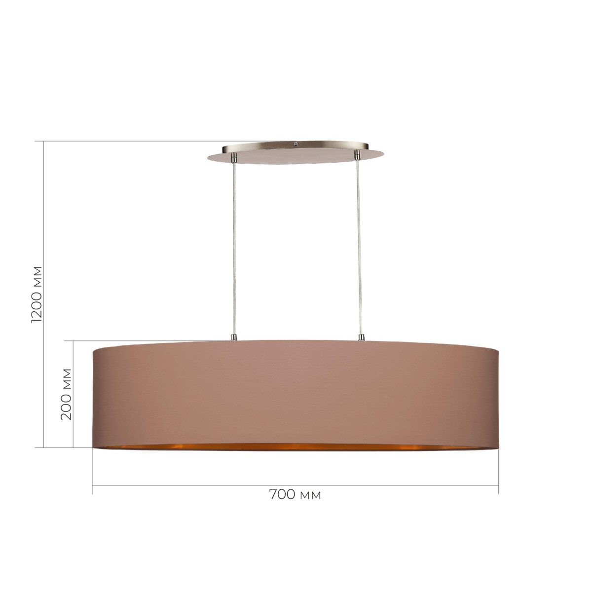 SLE300553-03 Светильник подвесной Никель/Темно-бежевый, Золотистый E27 3*40W BRESCIA — изображение 2