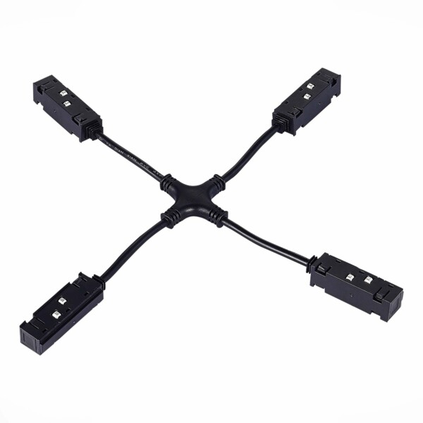 ST006.469.00 Коннектор питания X-образный для магнитного шинопровода ST-Luce Черный SKYLINE 48