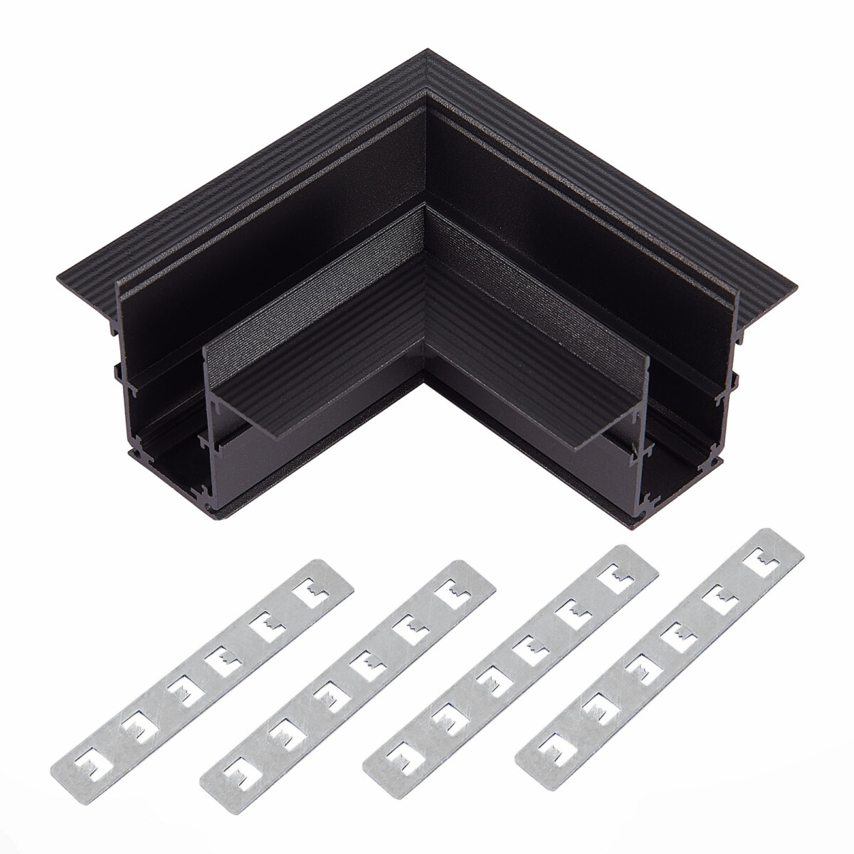 ST007.429.12 Угол-соединитель для встраиваемого магнитного шинопровода под ГКЛ 12мм ST-Luce Черный SKYLINE 48 — изображение 1