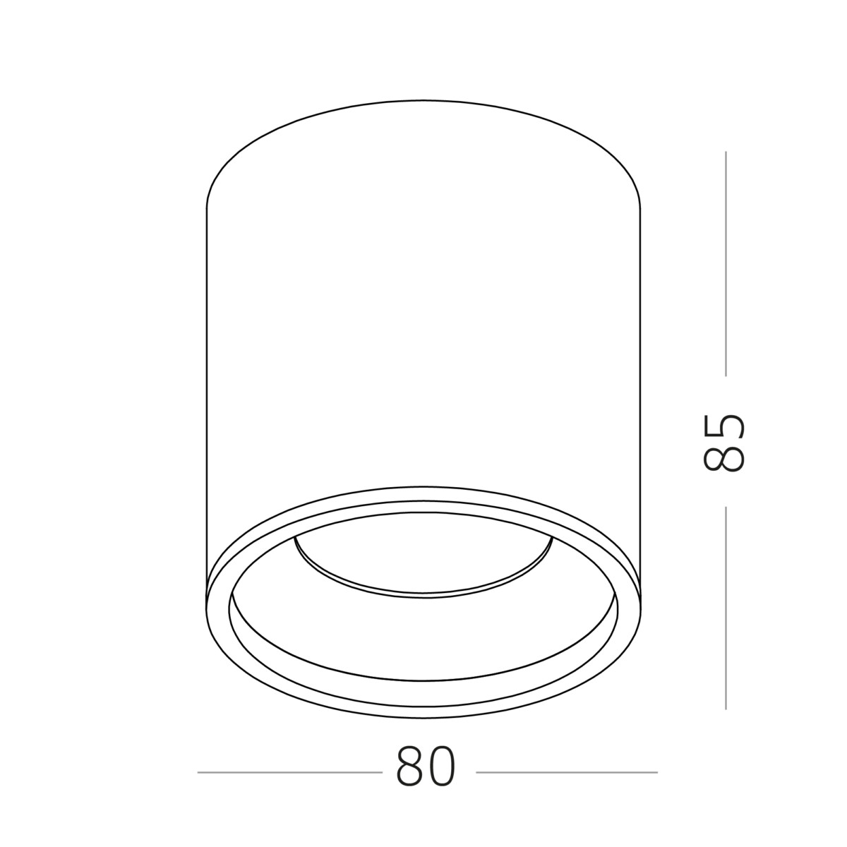 ST165.432.12 Светильник потолочный Черный LED 1*12W 3000K 840Lm Ra>90 36° IP44 D80xH85 85-265V Накладные светильники — изображение 2