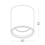 ST165.432.12 Светильник потолочный Черный LED 1*12W 3000K 840Lm Ra>90 36° IP44 D80xH85 85-265V Накладные светильники — изображение 2
