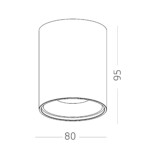 ST167.402.01 Светильник потолочный Черный GU10 1*50W IP20 D80xH95 220V Без ламп Накладные светильники — изображение 2