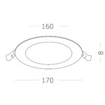 ST209.548.12 Св-к встр. Белый LED 1*12W 4000K 816Lm Ra80 110° IP20 D170xH8 90-265V Встраиваемые светильники — изображение 5