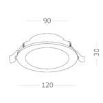 ST210.548.08 Св-к встр. Белый LED 1*8W 4000K 640Lm Ra80 110° IP20 D120xH30 220-240V Встраиваемые светильники — изображение 5