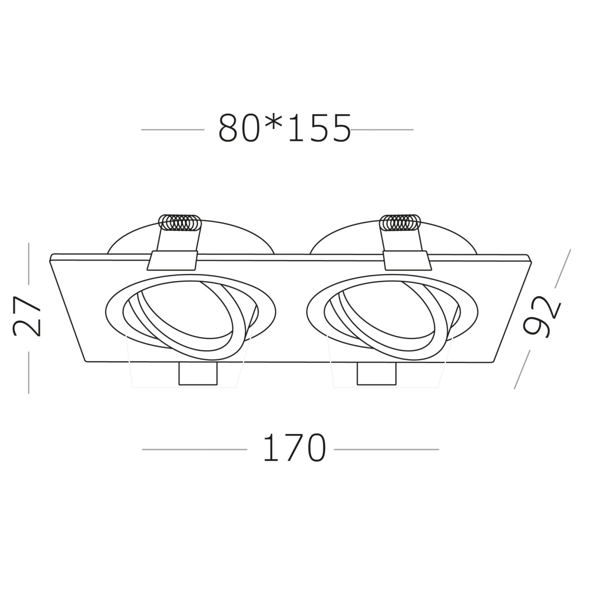 в наличии ST251.408.02 Св-к встр. Черный GU10 2*50W IP20 L170xW92xH27 220V Без ламп Встраиваемые светильники - купить в интернет-магазине Светильники Торг