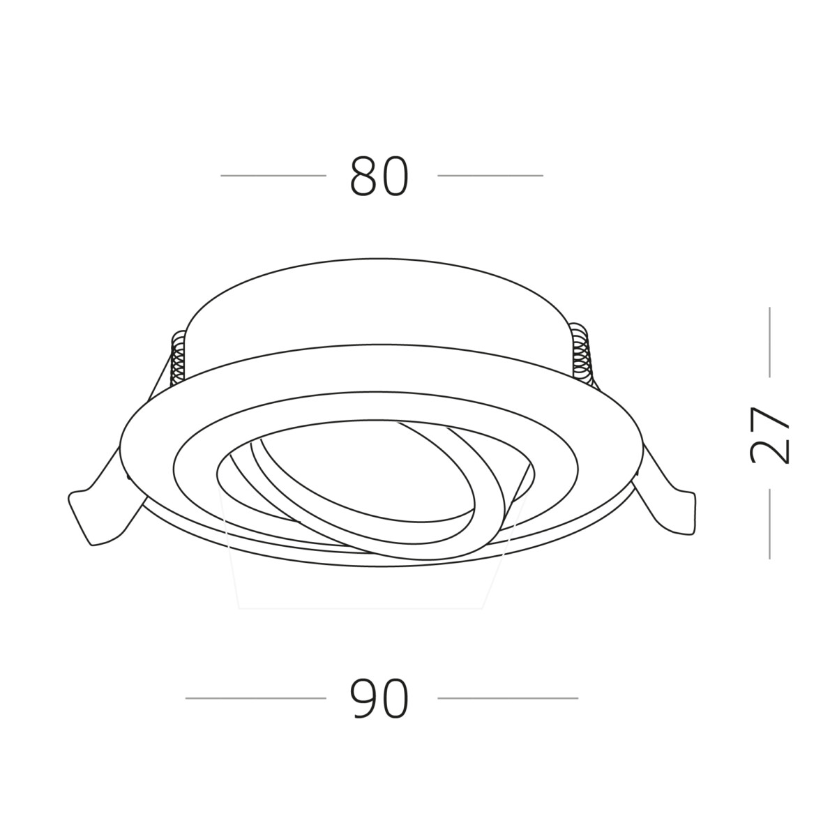 ST251.518.01 Св-к встр. Белый GU10 1*50W  IP20 L90xW90xH27 220V Без ламп Встраиваемые светильники — изображение 4
