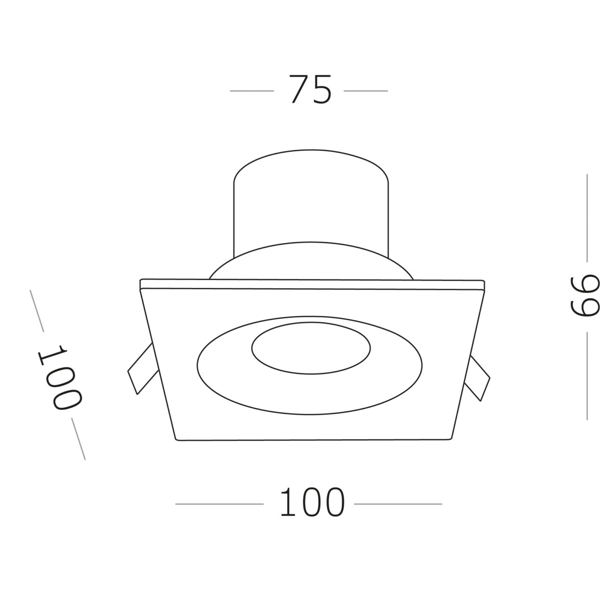 ST259.438.10 Св-к встр. Черный LED 1*10W 3000K 700Lm Ra>90 60° IP44 L100xW100xH66 85-265V Встраиваемые светильники — изображение 2