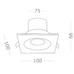 ST259.438.10 Св-к встр. Черный LED 1*10W 3000K 700Lm Ra>90 60° IP44 L100xW100xH66 85-265V Встраиваемые светильники — изображение 2