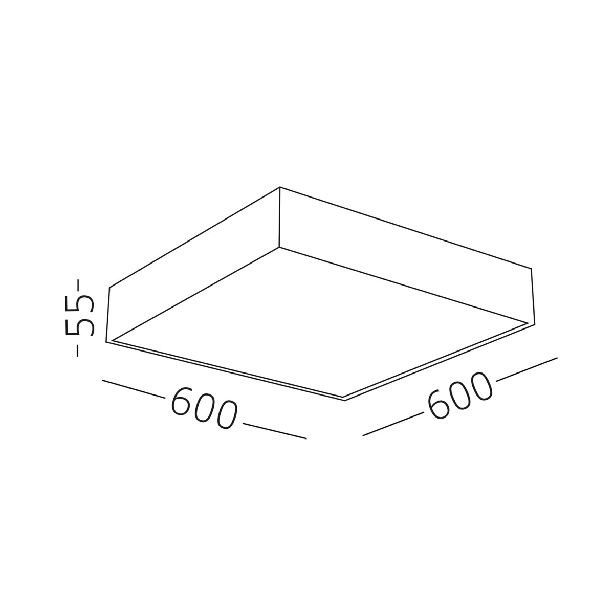 ST608.432.96 Светильник потолочный Черный LED 1*96W 3000K 8 640Lm Ra>90 120° IP20 L600xW600xH55 180- Накладные светильники — изображение 3