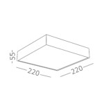 ST608.442.27 Светильник потолочный Черный LED 1*27W 4000K 2 160Lm Ra>90 120° IP20 L220xW220xH55 180- Накладные светильники — изображение 3