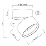 ST651.402.01 Светильник потолочный Черный GX53 1*50W IP20 D85xH77 220V Без ламп Накладные светильники — изображение 5