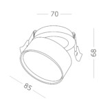 ST651.438.09 Встраиваемый поворотный светильник Черный LED 1*9W 3000K 720Lm Ra>90 120° IP20 D85xH68 Встраиваемые светильники — изображение 2