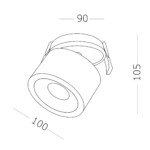 ST652.538.12 Св-к встр. Белый LED 1*12W 3000K 1 000Lm Ra>90 36° IP20 D100xH105 170-240V Встраиваемые светильники — изображение 6
