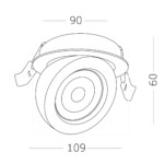 ST654.538.10 Св-к встр. Белый LED 1*10W 3000K 850Lm Ra>90 38° IP20 D109xH60 180-240V Встраиваемые светильники — изображение 3
