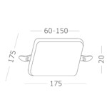 ST700.038.22 Св-к встр. Белый LED 1*22W 3000K 1 890Lm Ra80 120° IP20 L175xW175xH20 85-265V Встраиваемые светильники — изображение 5