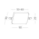 ST700.048.08 Св-к встр. Белый LED 1*8W 4000K 690Lm Ra80 120° IP20 L90xW90xH20 85-265V Встраиваемые светильники — изображение 5