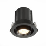 ST702.338.12 Св-к встр. Черный LED 1*12W 3000K 900Lm Ra80 24° IP20 D90xH92 180-240V Встраиваемые светильники — изображение 2