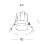 ST703.448.10 Св-к встр. Черный LED 1*10W 4000K 900Lm Ra>90 38° IP20 D85xH75 170-240V Встраиваемые светильники — изображение 4