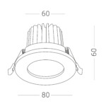ST704.538.10 Св-к встр. Белый LED 1*10W 3000K 900Lm Ra>90 38° IP20 D80xH60 170-240V Встраиваемые светильники — изображение 4