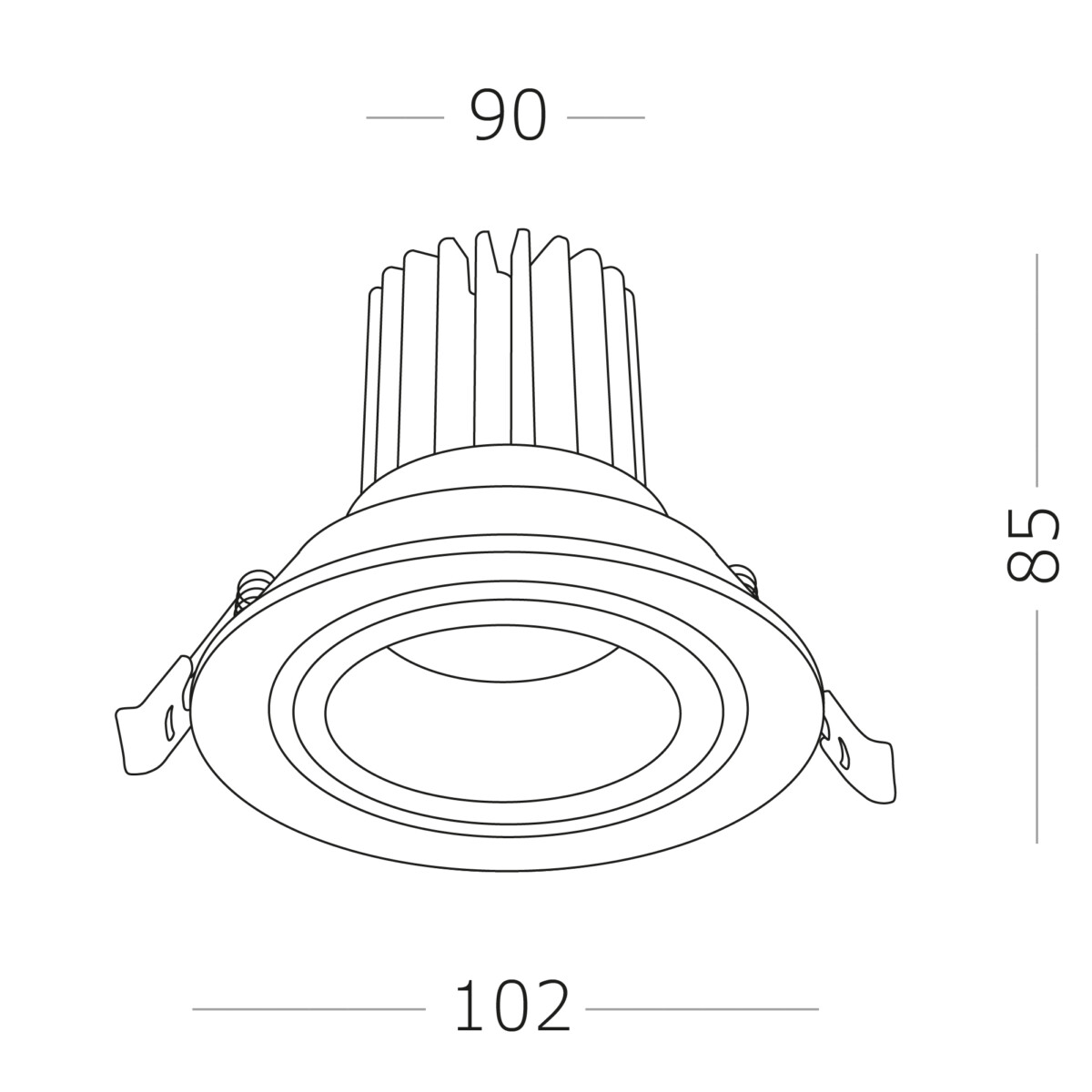 ST705.448.10 Св-к встр. Черный LED 1*10W 4000K 750Lm Ra>90 38° IP20 D102xH85 170-240V Встраиваемые светильники — изображение 4