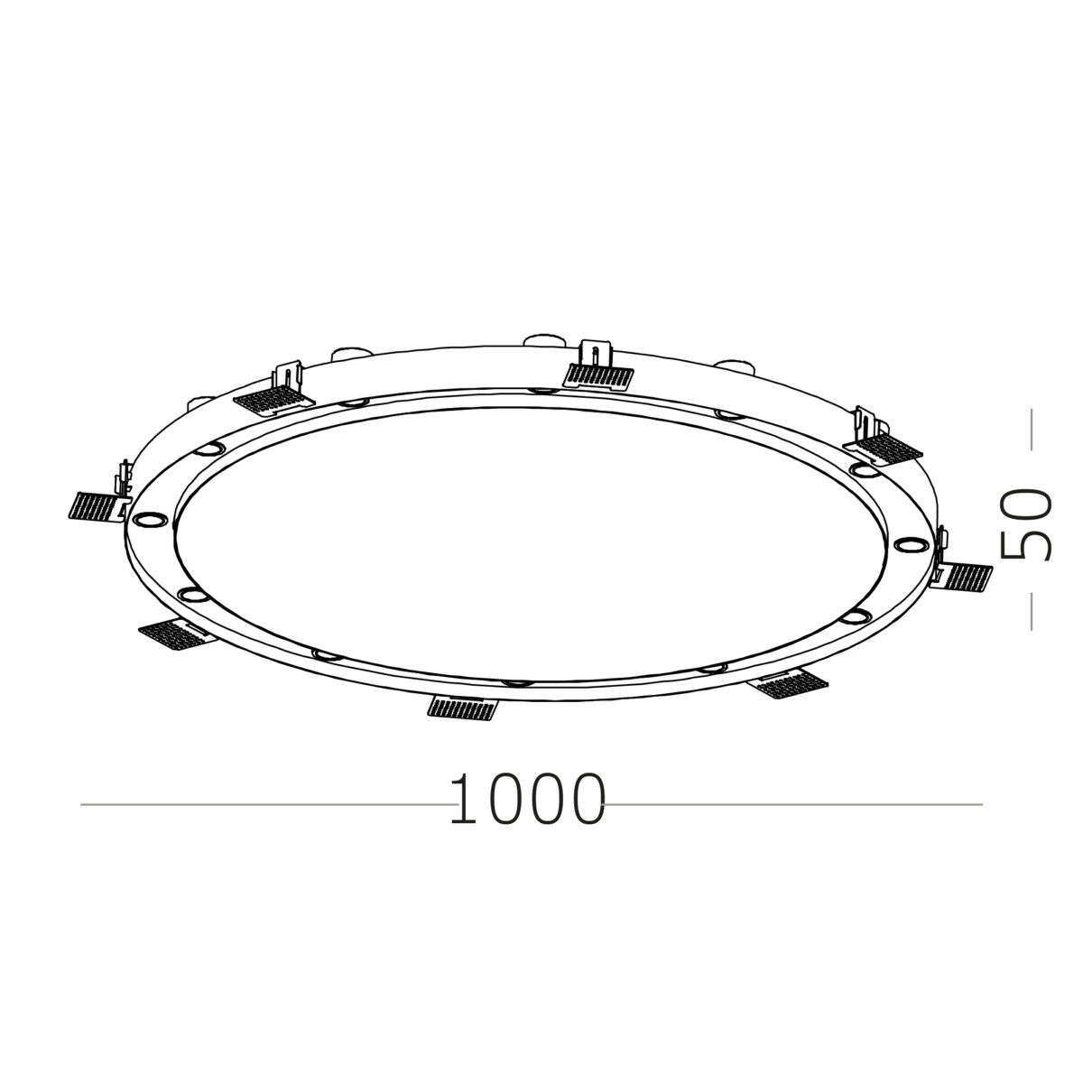ST706.448.60 Св-к встр. Белый LED 12*5W 4000K 5 400Lm Ra>90 38° IP20 D1 000xH50 220-240V Встраиваемые светильники — изображение 2