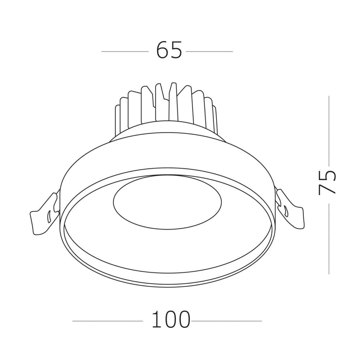ST751.538.10 Св-к встр. Белый LED 1*10W 3000K 750Lm Ra>90 38° IP20 D100xH75 170-240V Встраиваемые светильники — изображение 4