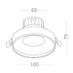 ST751.548.10 Св-к встр. Белый LED 1*10W 4000K 750Lm Ra>90 38° IP20 D100xH75 170-240V Встраиваемые светильники — изображение 4