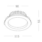 ST752.538.12 Св-к встр. Белый LED 1*12W 3000K 960Lm Ra80 100° IP44 D115xH47 100-240VV Встраиваемые светильники — изображение 4