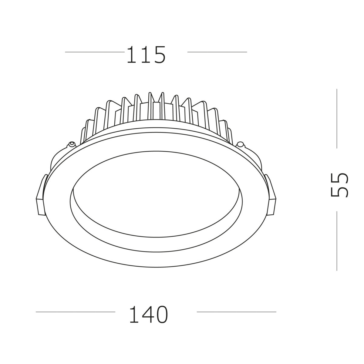 ST752.538.18 Св-к встр. Белый LED 1*18W 3000K 1 440Lm Ra80 100° IP44 D140xH52 100-240VV Встраиваемые светильники — изображение 4